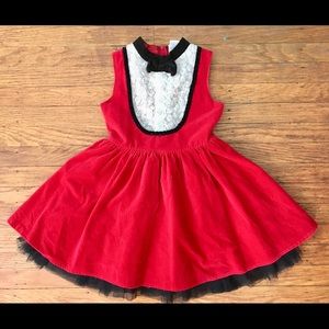 Girl’s Red and Black Velvet Dress